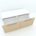 Armonia Comoda alba cu 2 sertare cu maner front PAL Cappuccino